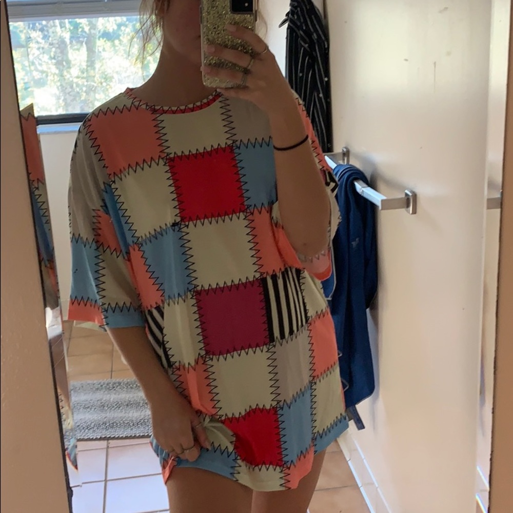 Vintage pattern oversized t shirt